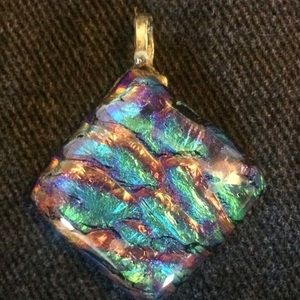 Handmade dichroic glass pendant